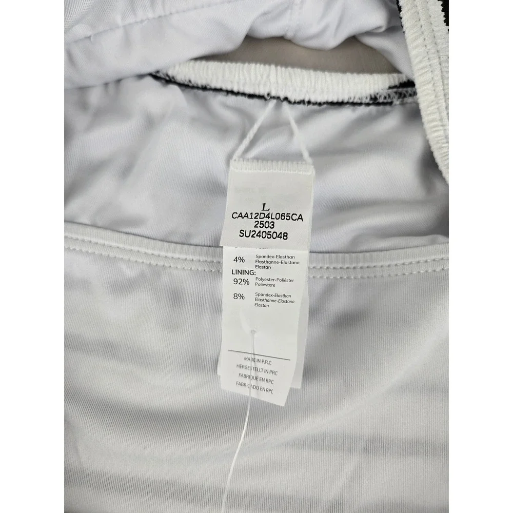 Cupshe Womens Black White Striped Textured Bikini Top Large CAA12D4L065CA - Picture 6 of 10